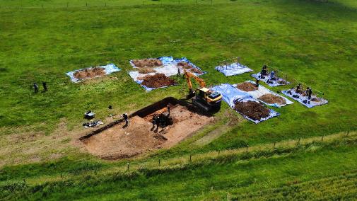 An aerial view of the Arundel excavation